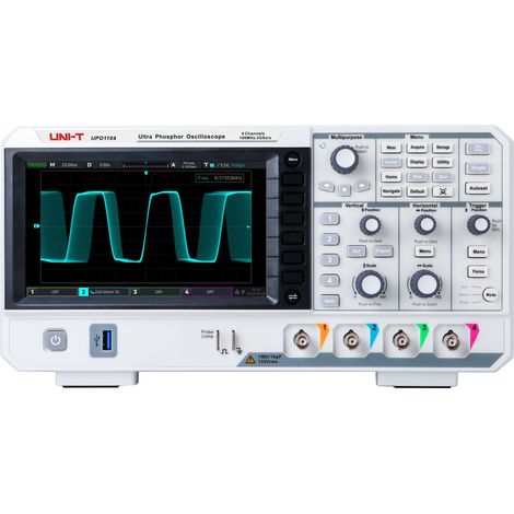 Oscilloscope à mémoire UNI-T UPO1104, 4 canaux, 100 MHz, 2 GSa/s