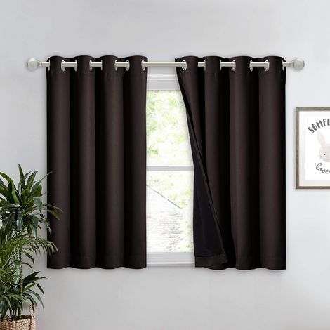 Rideau Occultant Thermique 132,1x114,3cm, 2 Couches Épaisses, pour Fenêtre, Sous-Sol (Marron, 1 pièce) (1/4)