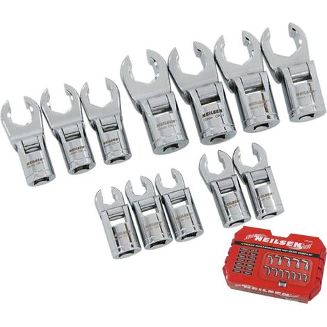 Neilsen 12pc Crows Foot Feet Socket Wrench Spanner Set 3/8" Metric Crow 8mm-19mm