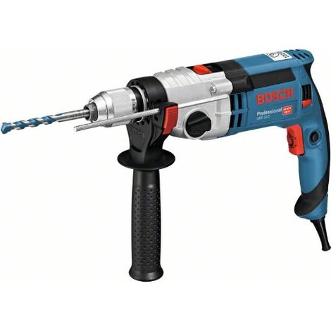 Trapano a percussione Bosch GSB 24-2 con set di punte per legno e sega a tazza in valigetta a L