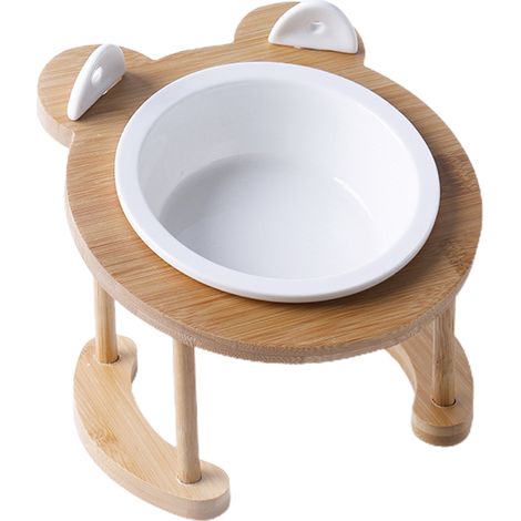 Gamelle en céramique pour chat ou chien, avec support incliné pour protéger les vertèbres cervicales. (1/5)