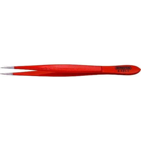BERNSTEIN 5-121-1 - PINZETTE DI PRECISIONE PER MECCANICI, CON PUNTE DIRITTE E FINI, CON RIVESTIMENTO ANTIALLERGICO, 120 MM