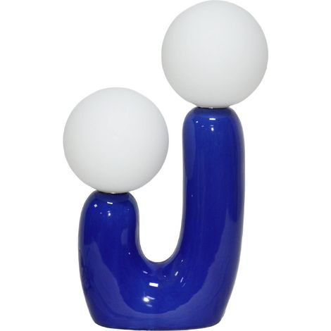 sweeek - Organische Tischlampe Keramik und Glas H 31cm