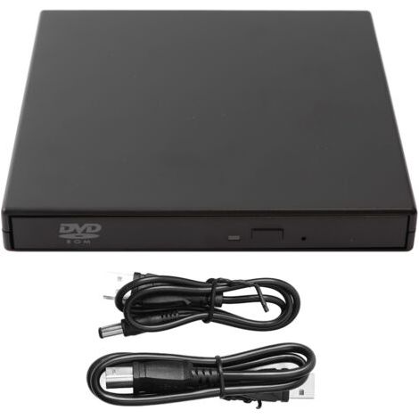 Extrem leiser, schneller, kompakter externer USB 2.0 CD/DVD-Leser/Brenner mit Plug & Play-Funktion für Laptops und Desktop-PCs (1/5)