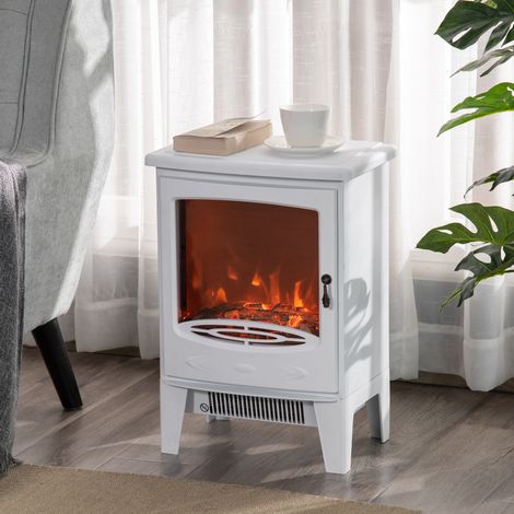 Cheminée électrique 39 x 26 x 54,8 cm blanche – effet flamme, 900/1800 W (1/5)