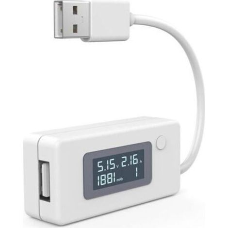 Multimètre, ohmmètre et ampèremètre multimètre USB, voltmètre, ampèremètre et capacimètre testeur USB de tension, courant et capacité (1/5)