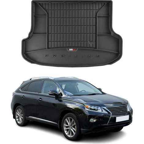 Tapis de Coffre 3D TPE Premium Compatible avec Lexus RX III 450H 2008-2015 - Bac de Protection de Coffre Intérieur antidérapant Revêtement de Coffre Bords Hauts pour Voiture Noir