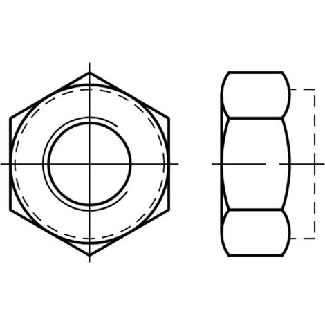 Contre-'Š¢crou hexagonal avec bague en plastique, DIN 985, galvanis'Š¢, M5