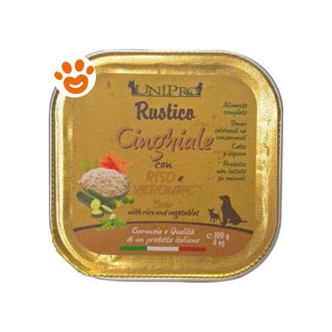Unipro Dog Rustico Cinghiale Riso e Verdure - Vaschetta 100 Gr -