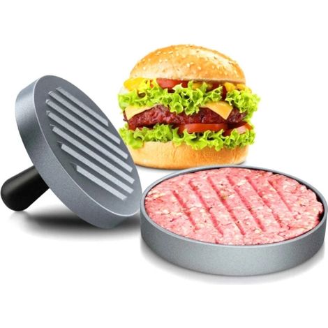Prensa para Hambúrguer Alumínio Antiaderente para Grelha e Churrasco (1/5)