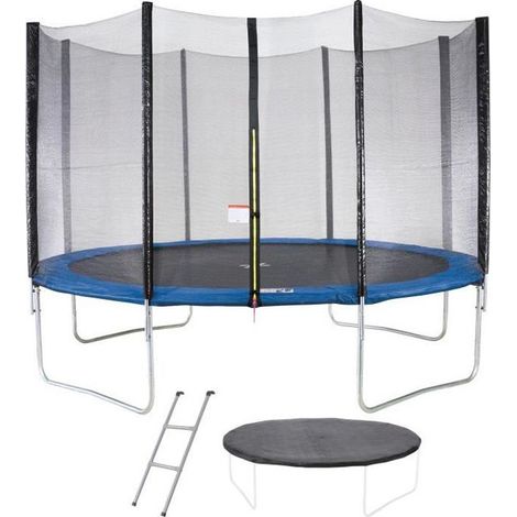 Trampoline Ø 360 cm Bleu MAXI ECO - KANGUI - Avec Filet, Echelle, Couverture de Protection (1/5)