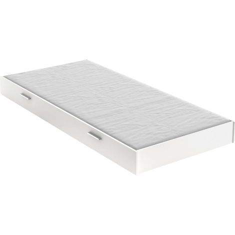 Cajón Inferior Cama Life Dormitorio Juvenil Color Blanco Mate 18x200x90 cm Mueble de Habitación (1/5)