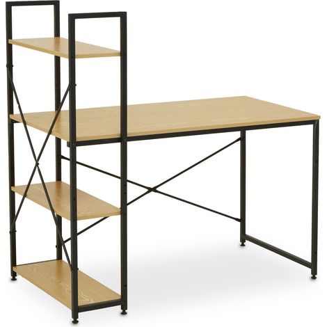 Premier Housewares Laxton Light Yellow Desk With Shelves (1/5)