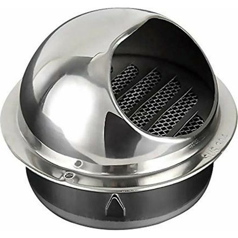 Sortie d'air Murale, Sortie d'air en Acier Inoxydable Hotte Mur Exterieur Exterieur Capuchon Pare-Pluie Capuchon De Ventilation Spherique Couvercle De Ventilation Cuisine 150mm (1/4)