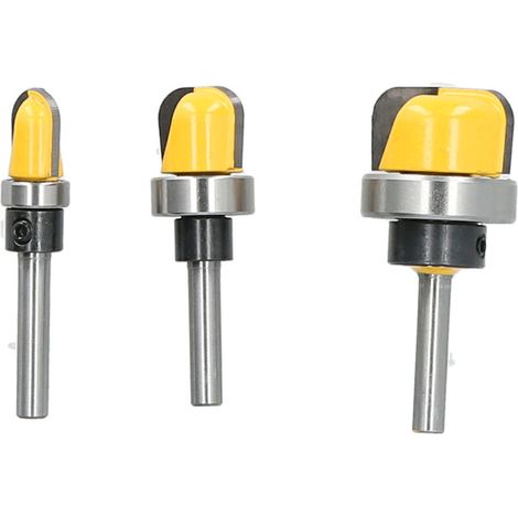 Ensemble de 3 fraises à rainurer pour bols et plateaux, queue de 8 mm avec embouts ronds, fraises à rainurer plates pour le travail du bois, fraises à rainurer pour bols.-DOU