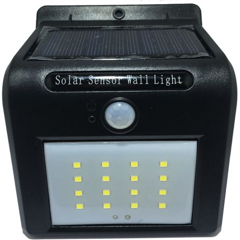Spot LED solaire à détecteur de mouvement noir – 16 LEDs – Éclairage 6000K-6500K – Angle de détection 120° – Installation facile – Greensensation