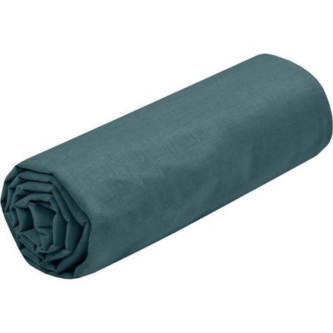 Drap Housse -Tail160x200 cm Grand Bonnet 30 cm -100% Coton certifié Oeko-Tex Couleur Curry -ModèEden 160x200 Curry (1/5)