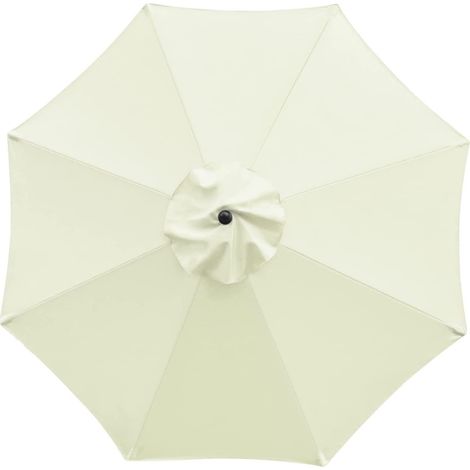 Toile de remplacement pour parasol 3 m – tissu polyester double couche – imperméable et anti-UV – compatible parasol 8 baleines – couleur blanc cassé
