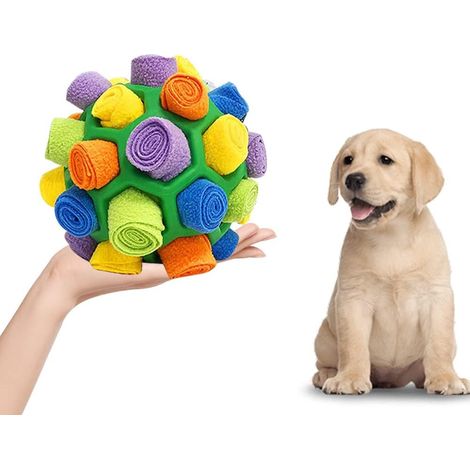 Balle à Renifler pour Chien, Snuffle Ball, Tapis à Renifler Ballon, Balle Tapis de Fouille, Jouet à Renifler pour Chien, Jouets de Puzzle Interactifs pour Chiens (A) (1/5)