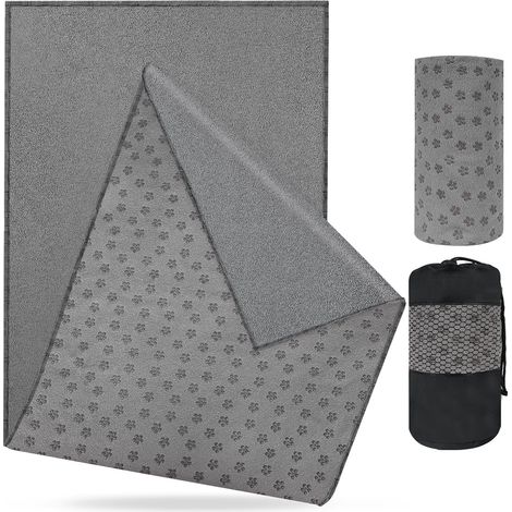 Serviette de yoga chaude en microfibre antidérapante, 183 x 63 cm, pour tapis de yoga, couverture ou accessoires de fitness, absorbante, séchage rapide, avec serviette rafraîchissante, rose (1/5)