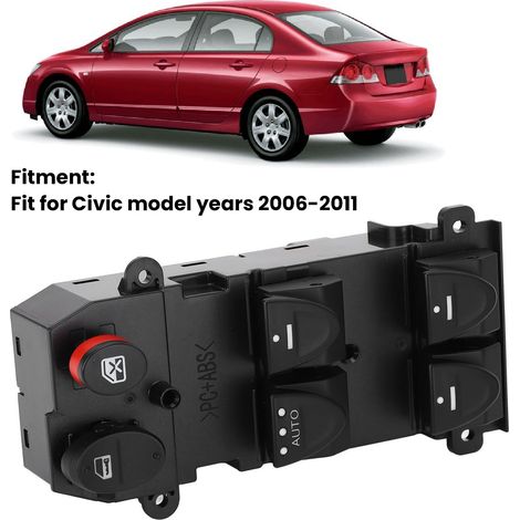 Interrupteur de Fenêtre Conducteur Gauche Master Power Switch 35750 SNV H52 pour Honda Civic 2006-2011 - Compatibilité et Installation Facile (1/5)