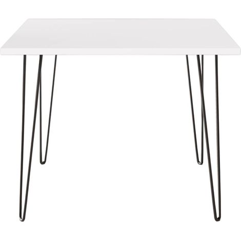 Table HAIRPIN 90 x 90 cm pour cuisine, salon, salle à manger Blanc (1/5)