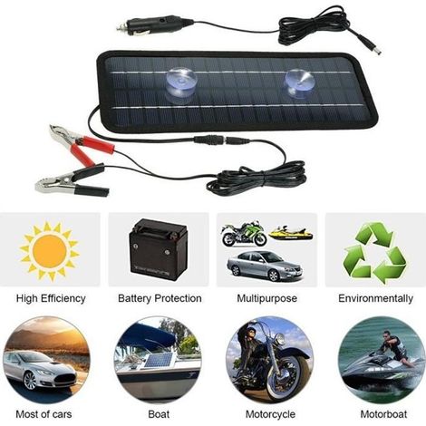 12v 4.5w Panneau Solaire Sauvegarde De Chargeur De Batterie De Bateau De Voiture De Puissance De Panneau Solaire Portatif (1/4)