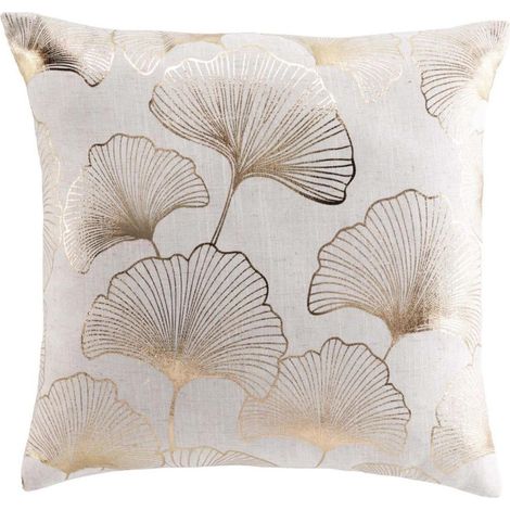 Coussin à Motifs Métallisés "Kenzy" 45x45cm Naturel