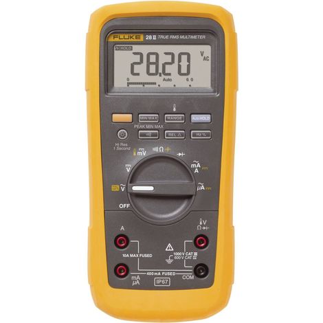 Fluke 28II/EUR Multimetro portatile digitale Impermeabile (IP67) CAT III 1000 V, CAT IV 600 V Display (Counts): 20000 (1/3)