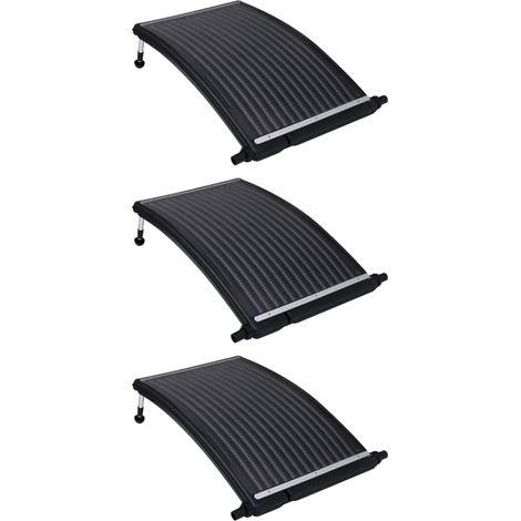 Lot de 3 Panneaux de chauffage Chauffage solaire de piscine courbés 110x65cm 32257 (1/5)