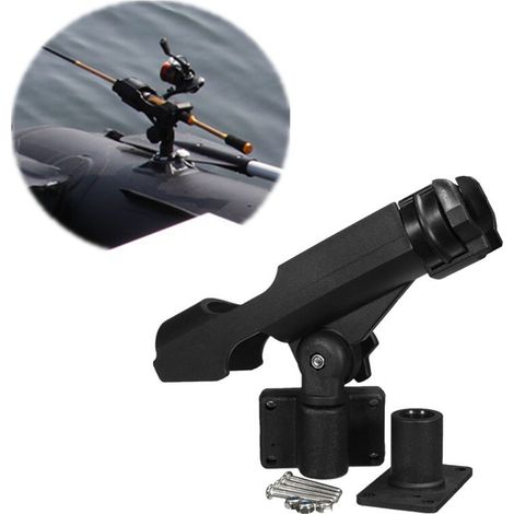 Support de canne à pêche en plastique, poteau réglable avec pince, supports pliants pour bateau Kayak (1/5)