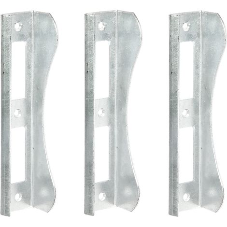 Butée pour portail avec serrure à encastrer pour cadres d'une épaisseur d'environ 37 mm galvanisée à chaud 37 x 181 mm Set de 3 pièces (1/2)