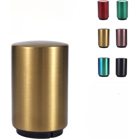 Décapsuleur poussoir automatique 304 acier inoxydable avec aimant, ouverture une main, cadeau homme, doré (1/5)