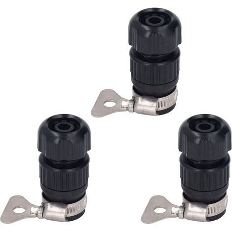 3 pièces Raccord Robinet Laiton avec Pinces, Adaptateur pour Tuyau d'Arrosage Jardin et Lavage Auto, Diamètre Extérieur 16-18 mm