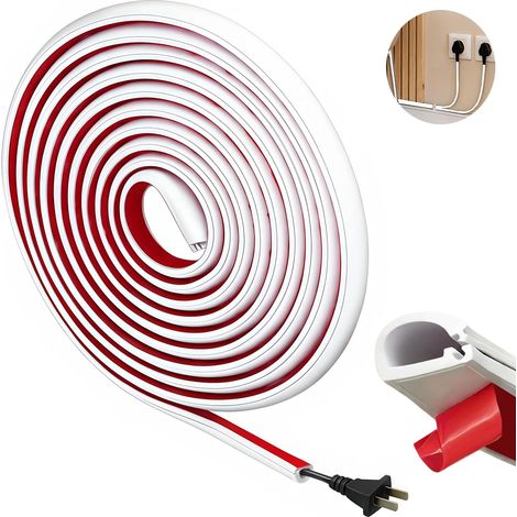 Adhesive Cable Duct 6.5 m x 7 mm, 1 x White Cable Cover (1/5)