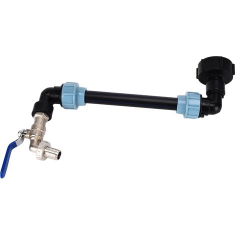 Raccord coude IBC adaptateur réservoir citerne sortie robinet col de cygne pour remplissage arrosoir 1 fût levage (1/5)