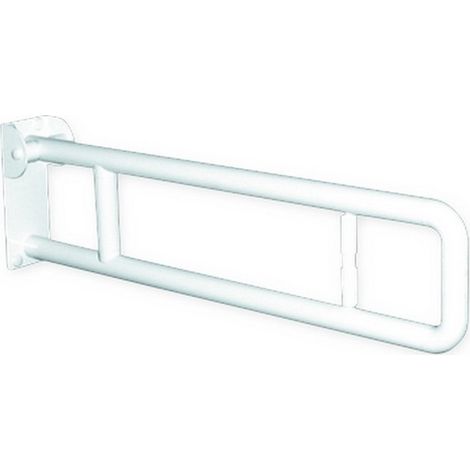 Barra maniglione ribaltabile con porta rotolo cm 80 idoneo a persone disabili e di terza etã€ alluminio nylon bianco (1/3)