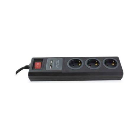 Mehrfachbasis mit drei Buchsen + 2 USB + 1,4-Meter-Schalter GSC 000803392