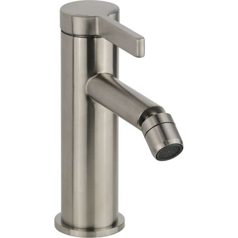 Einhebel-Bidetarmatur aus gebürstetem Nickel mit schwenkbarem Luftsprudler Klick-Klack-Ablaufgarnitur Pollini Lumea LT70005512F Nickel gebürstet (1/5)