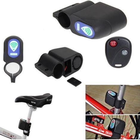 Feux Anti-vol Bicyclette Télécommande cadenas Alarme Vélo Noir (1/4)