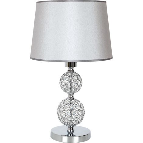 Sobremesa KEGAN 1xE27 Al.48xD.30cm Cromo/Plata