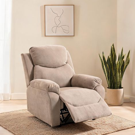 Fauteuil relax beige en polyester 93 x 85 x 105 cm (1/5)