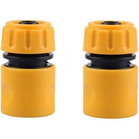 Connexion rapide de tuyau, raccord de connexion rapide d'extrémité de tuyau 1/2" (paquet de 2/orange) (1/4)