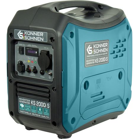 Könner & Söhnen – Groupe électrogène Inverter insonorisé 2,0 kW – Moteur thermique 4 temps à essence – Technologie Inverter pour courant stable – Mode Éco