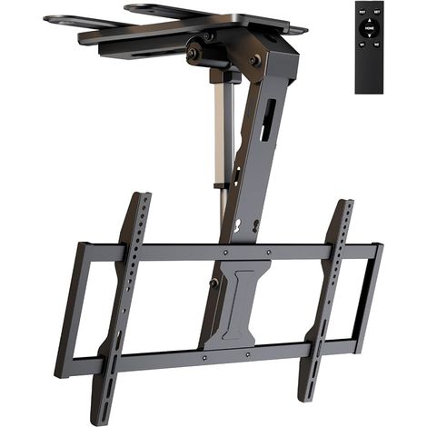 Motorised Folding Ceiling TV Stand 37-86 Inch Electric TV Stand Flip Down with Remote Control Max Load 45kg VESA 800x400mm Black (1/5)