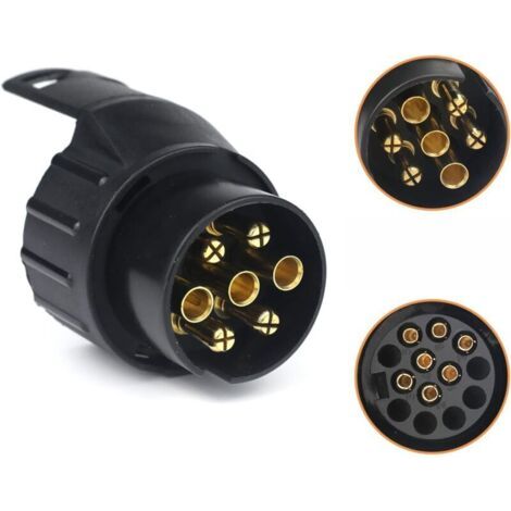 Adattatore per spina rimorchio 7/13, connettore da 7 a 13 pin, spina per gancio di traino da 7 poli a 13 pin per rimorchio auto, trattore, roulotte, portabici.