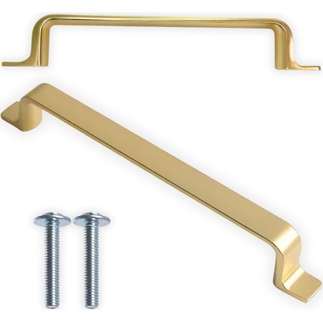 Tirador de barandilla para muebles cajones de cocina dorado loft retro moderno 128 (1/5)