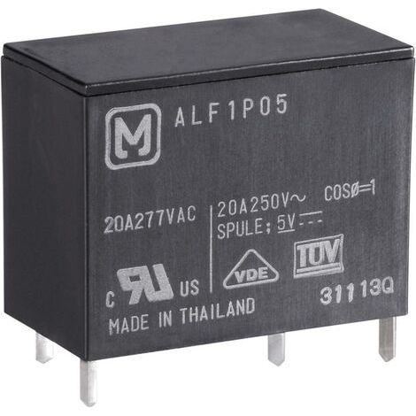 Panasonic ALF1P05 Relais pour circuits imprimés 5 V/DC 25 A 1 NO (T) 1 pc(s) S71007 (1/4)