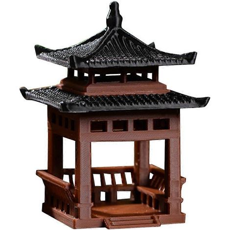 Mini pavillon décoratif, statuette, décoration de jardin, bonsaï-8.00X5.00X5.00CM (1/3)