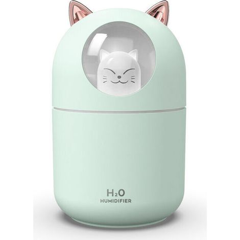 300 ml Mini humidificateur à ultrasons, fonction de lumière nocturne, muet, convient pour salon, chambre à coucher, bureau, cadeau créatif pour les enfants, les amis et les amoureux (1/5)